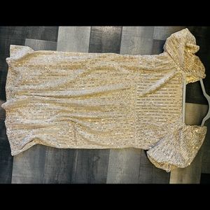 Cream sequin dress
